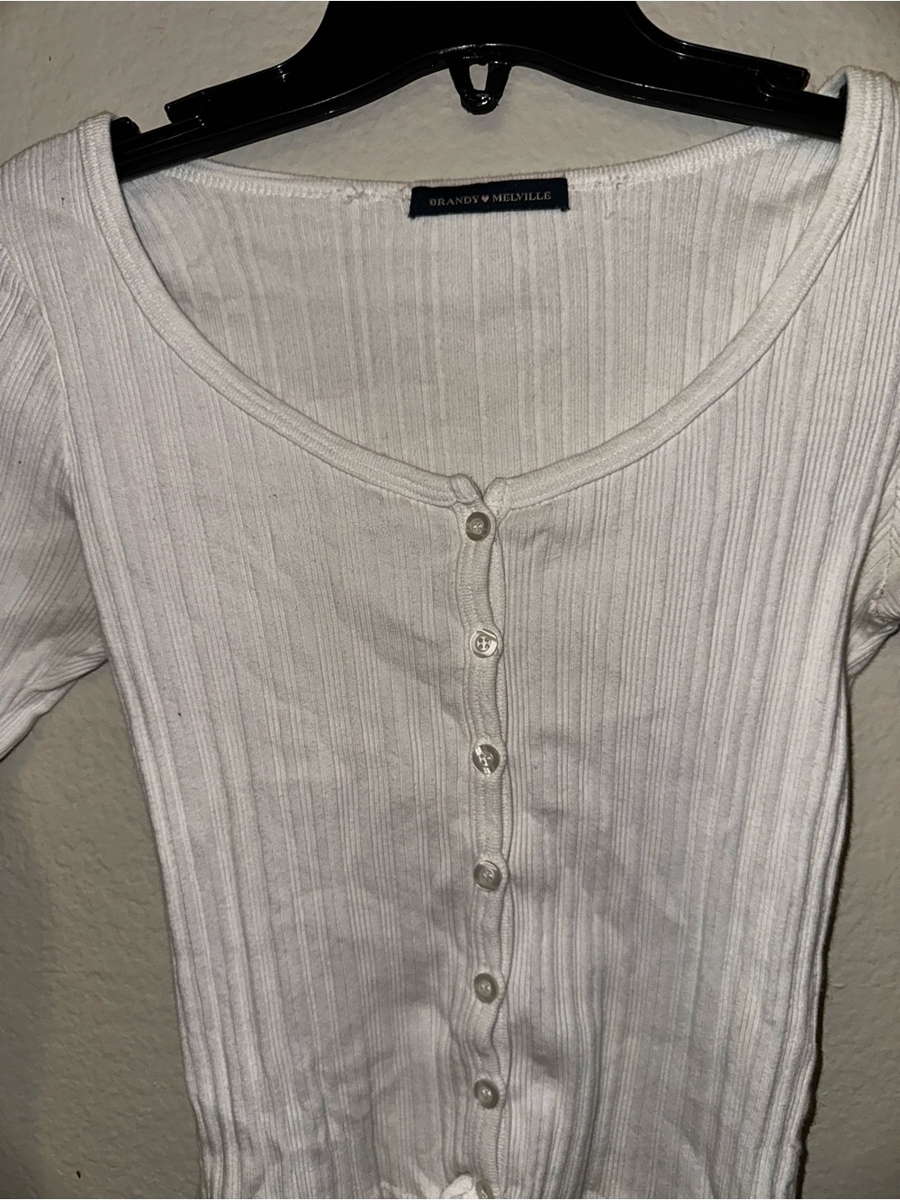 Brandy Melville white ribbed cardigan
